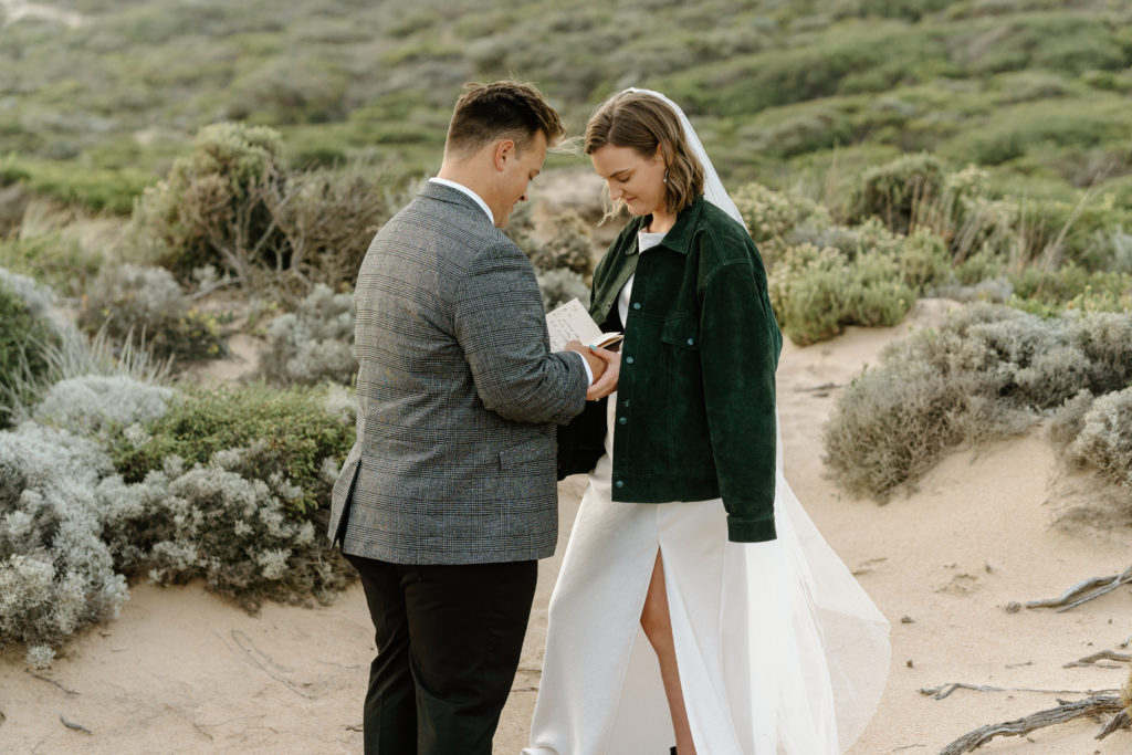 Reading hand written letters on their elopement day