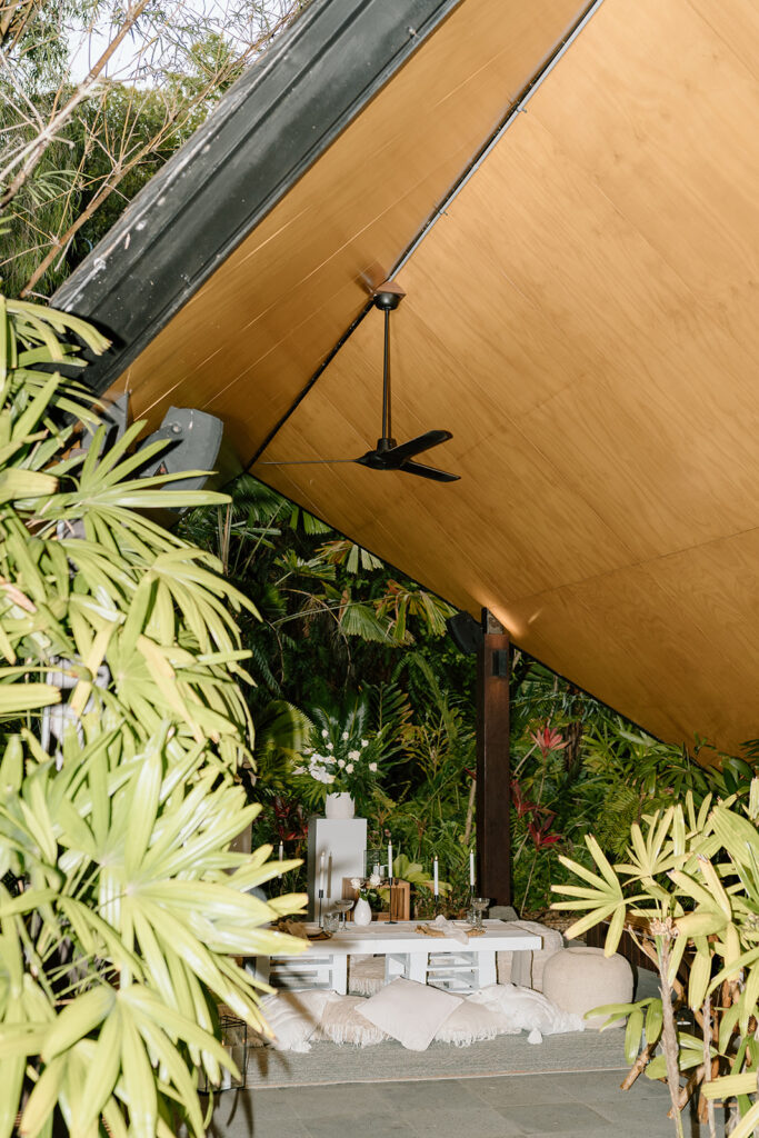 private resort styled elopement dinner setup